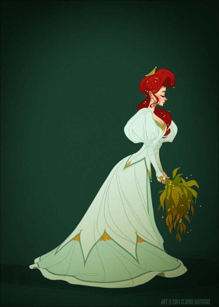 O de Ariel é baseado em 1890 nos vestidos de noite da época